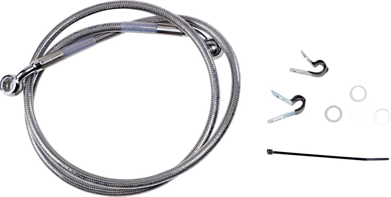 Brake Line - Front - +2" - Stainless Steel - XL