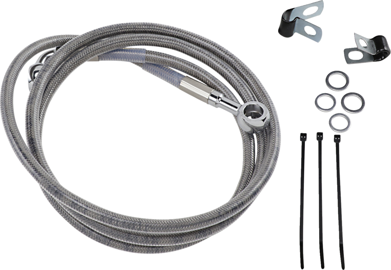 Brake Line - Front - +8" - Stainless Steel