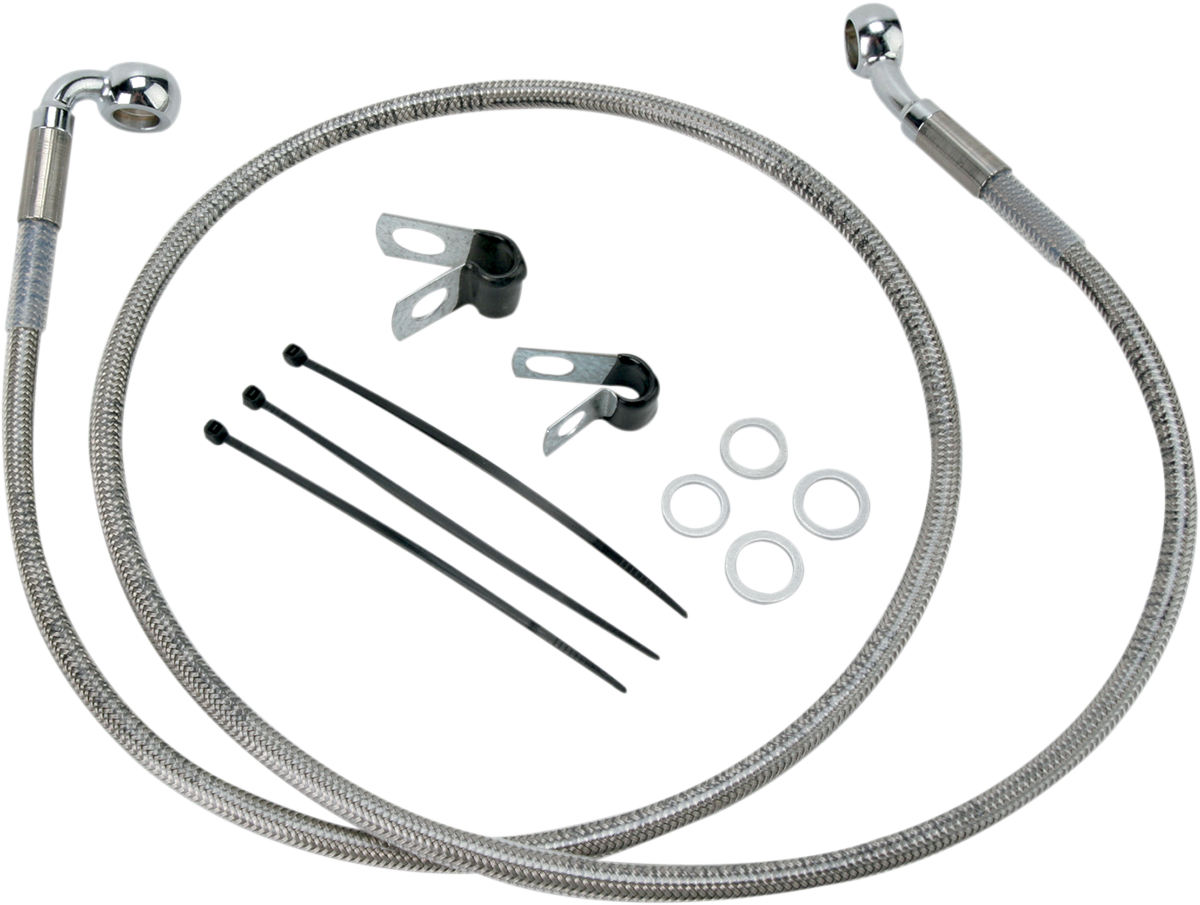 Brake Line - Front - +4" - Stainless Steel