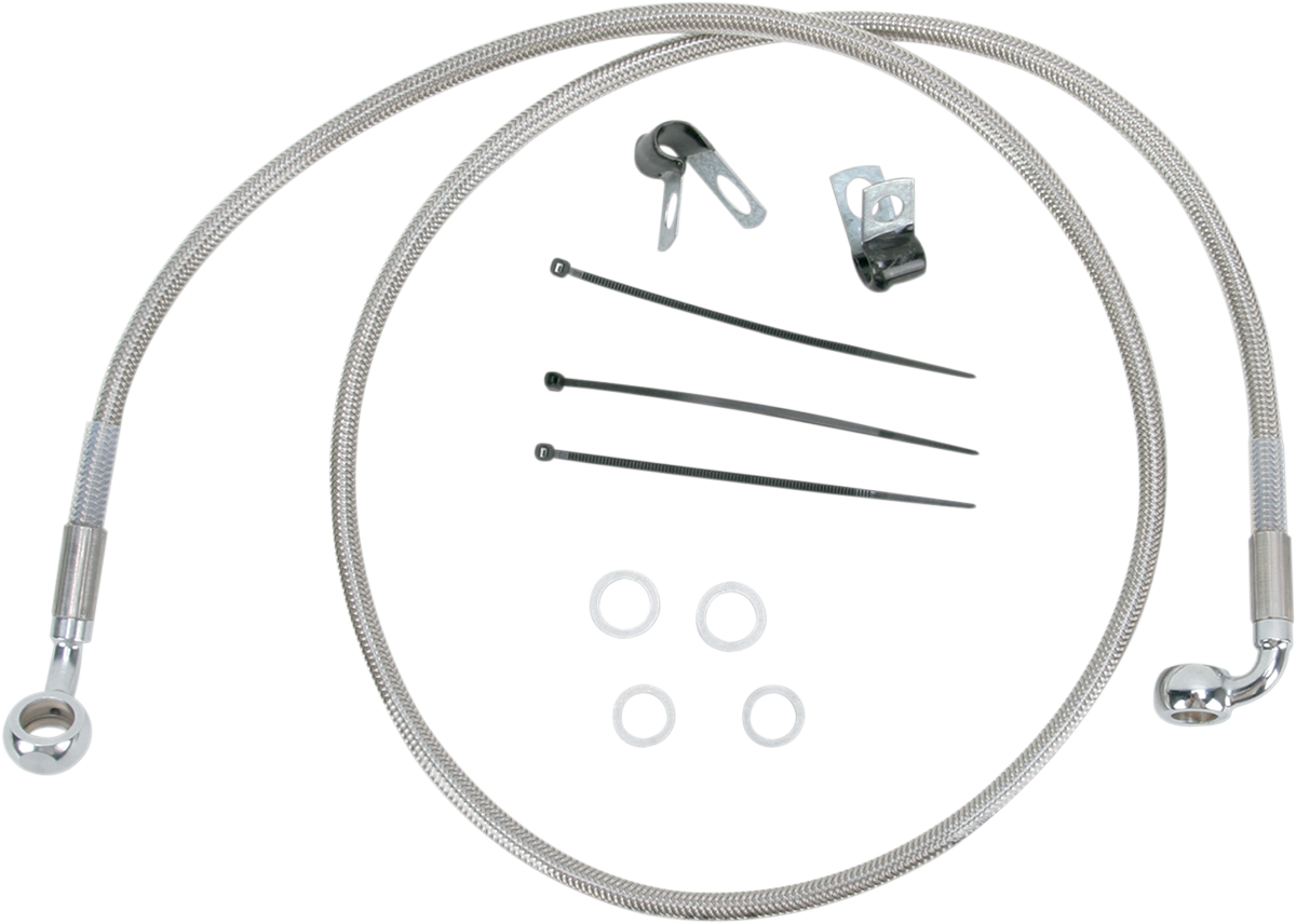 Brake Line - Front - +4" - Stainless Steel