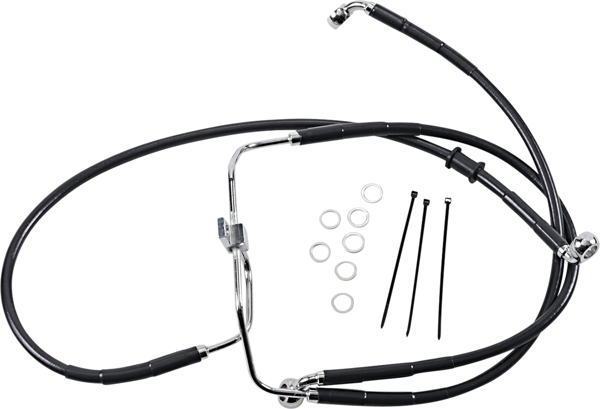 Brake Line - Front - Black - +6" - FXDF '08-'17