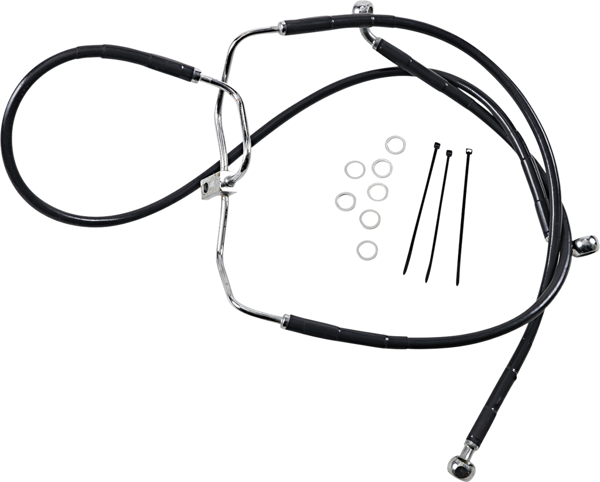 Brake Line - Front - Black - +8" - FXDF '08-'17