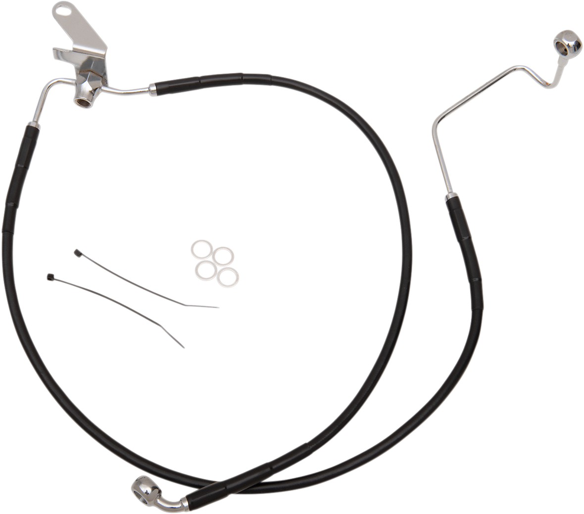 Brake Line - Front - Black - +2" - Softail '04-'06