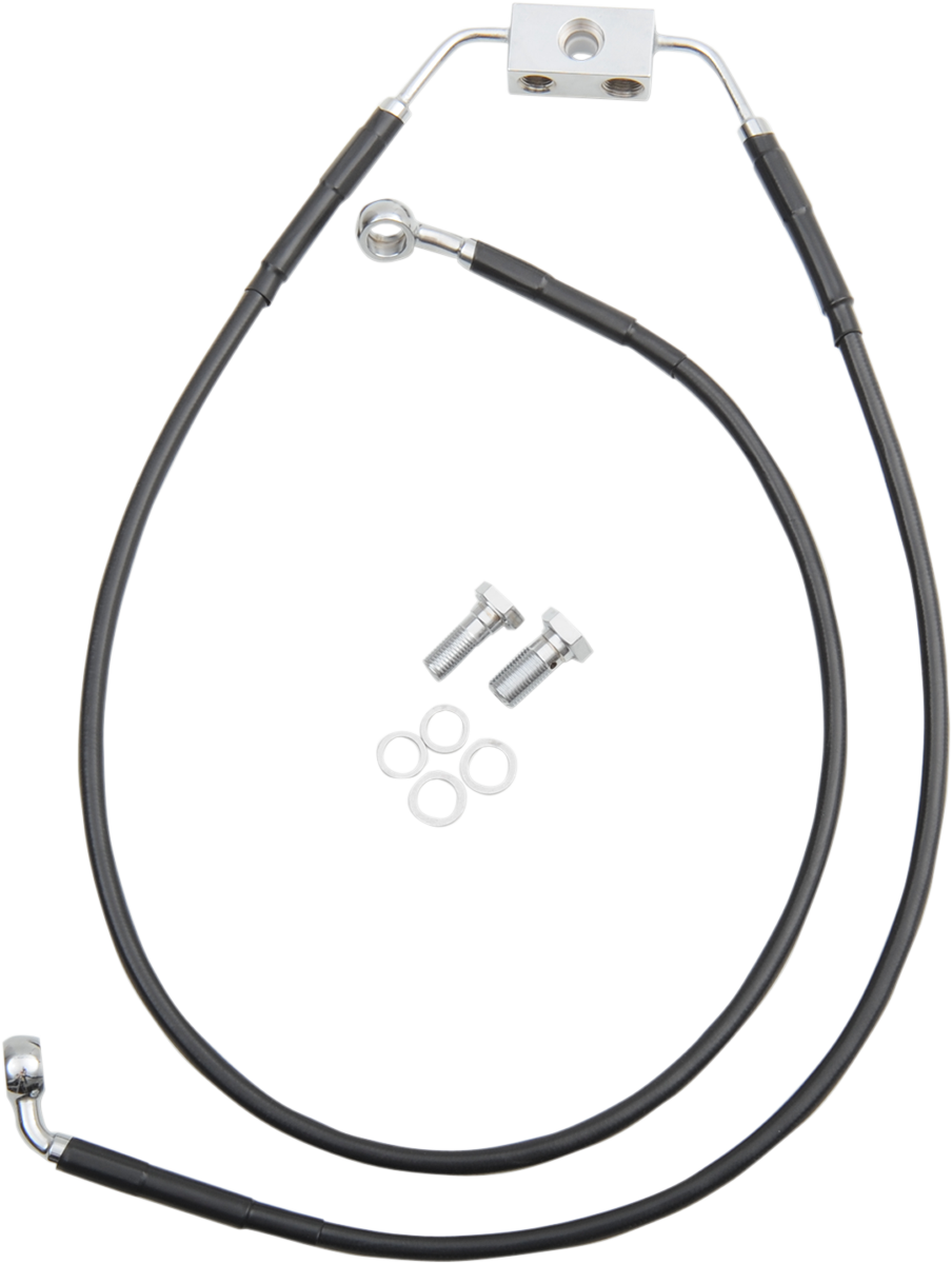 Brake Line - Front - Black - +8" - FXDB '12-'17