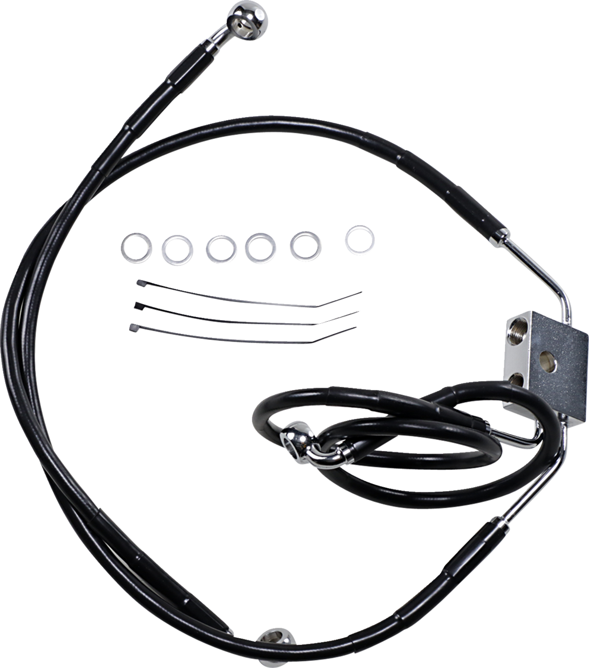 Brake Line - Front - Black - +6" - FXDF '12-'17