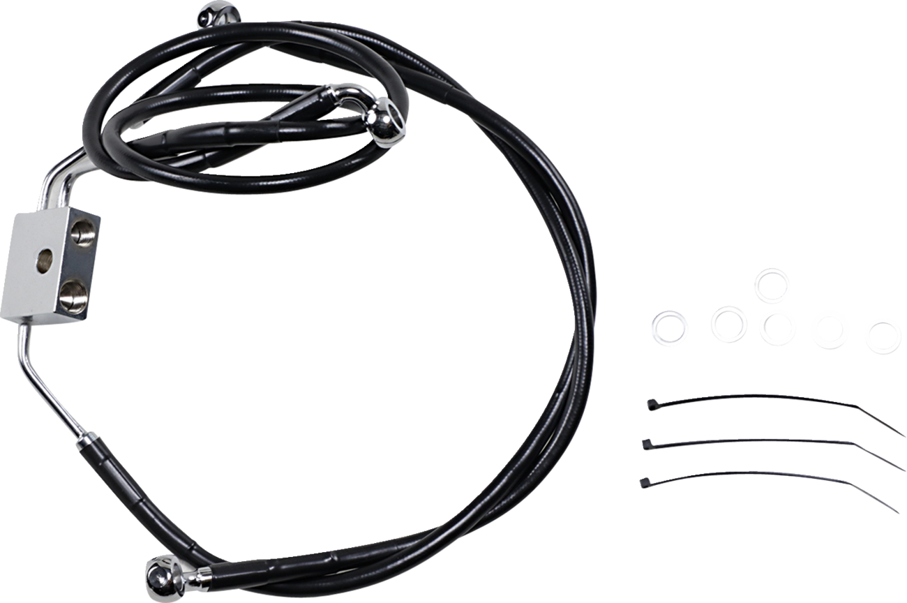 Brake Line - Front - Black - +10" - FXDF '12-'17
