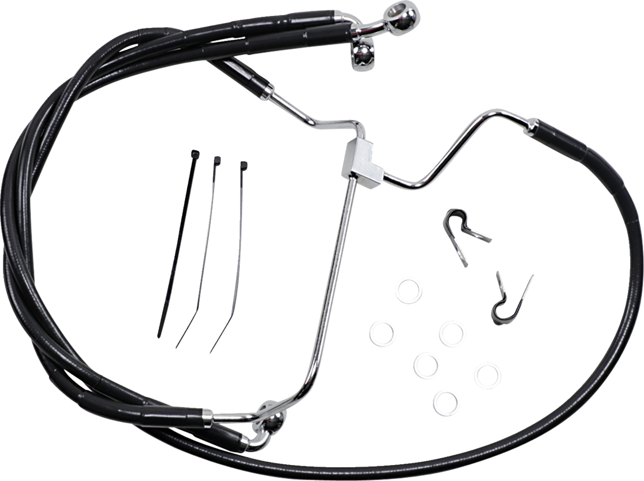 Brake Line - Front - Black - +6"