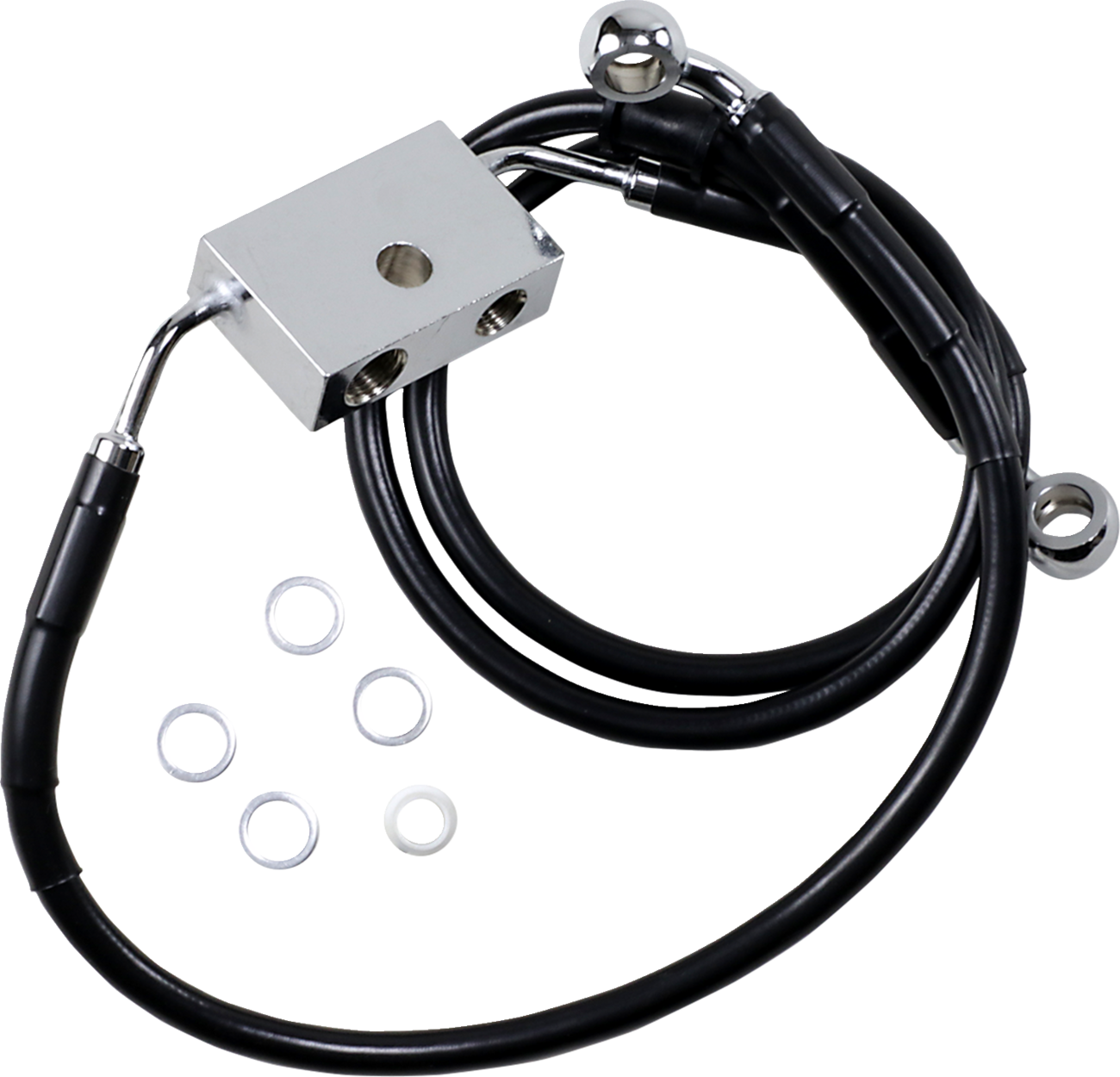 Brake Line - Front - +8" - Black - XL