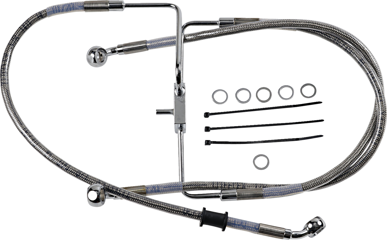 Brake Line - +4" - Stainless Steel - XL