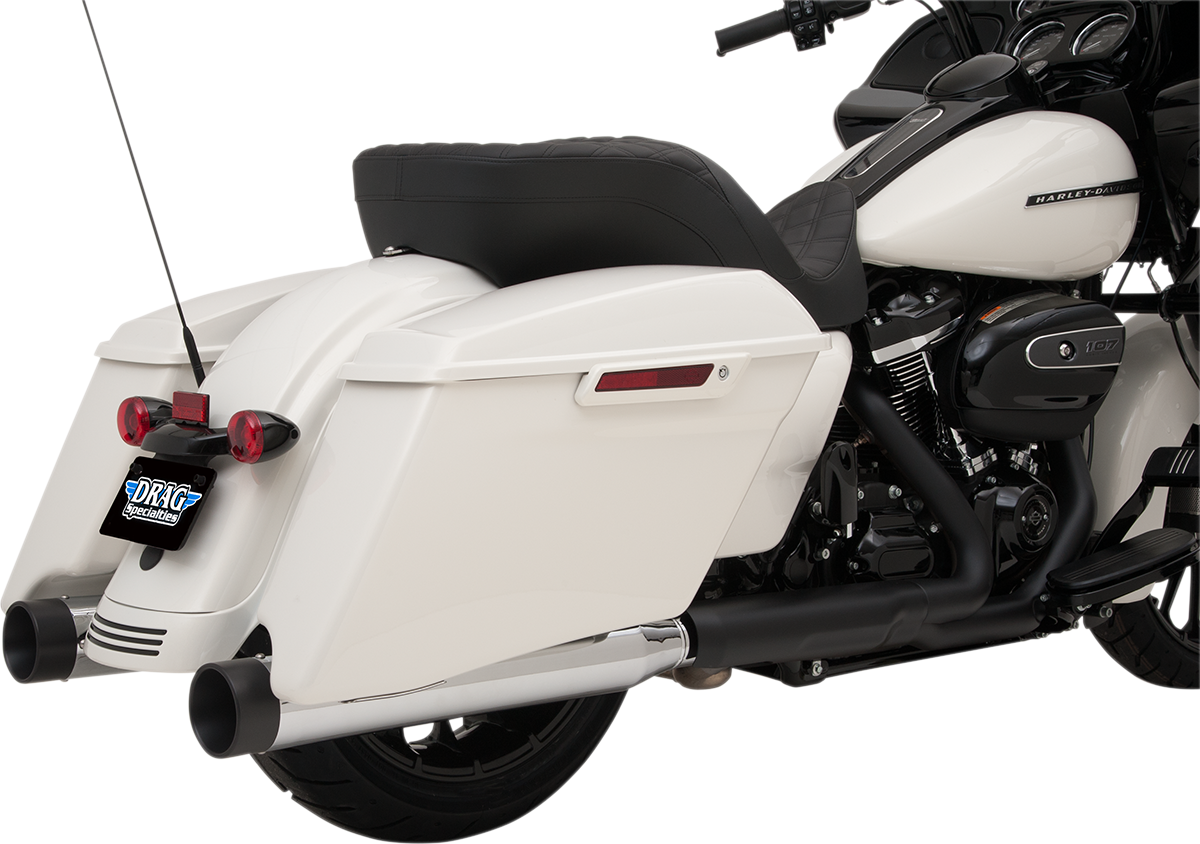 4" Slip-On Mufflers with Billet End Caps - Chrome/Black