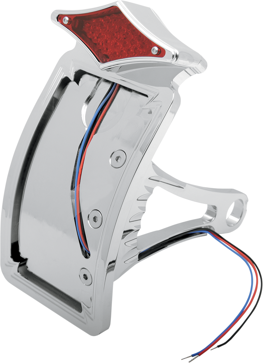 Taillight/License Plate - Side Mount - Curved Vertical - Diamond