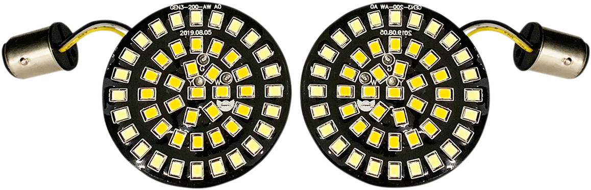 Bullet-Style Dual Front Turn Signal Insert - White - Amber