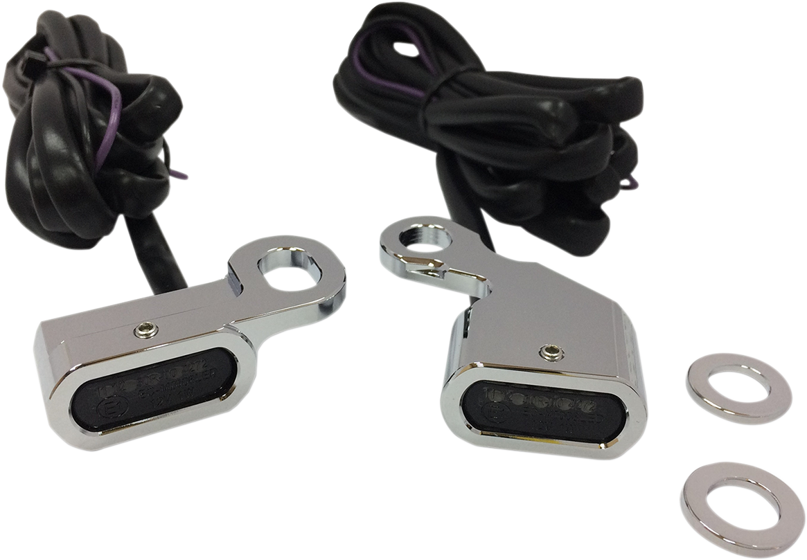 LED Handlebar Marker Lights - Chrome/Smoke