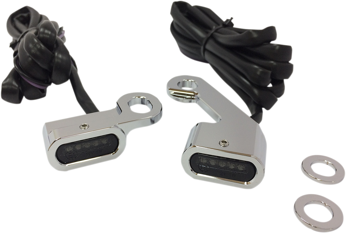 LED Handlebar Marker Lights - Chrome/Smoke
