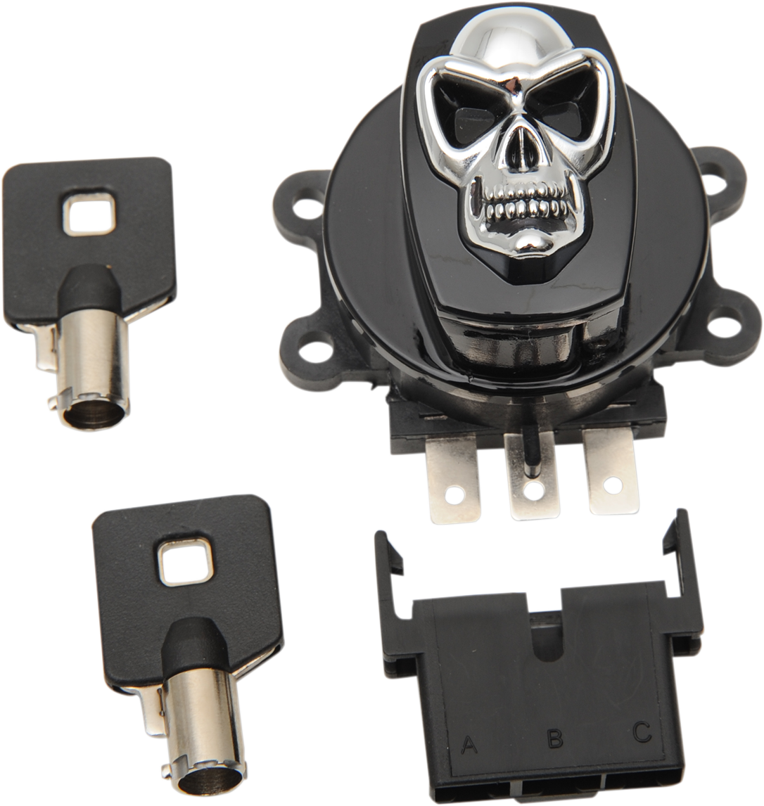 Ignition Switch - Skull - Black