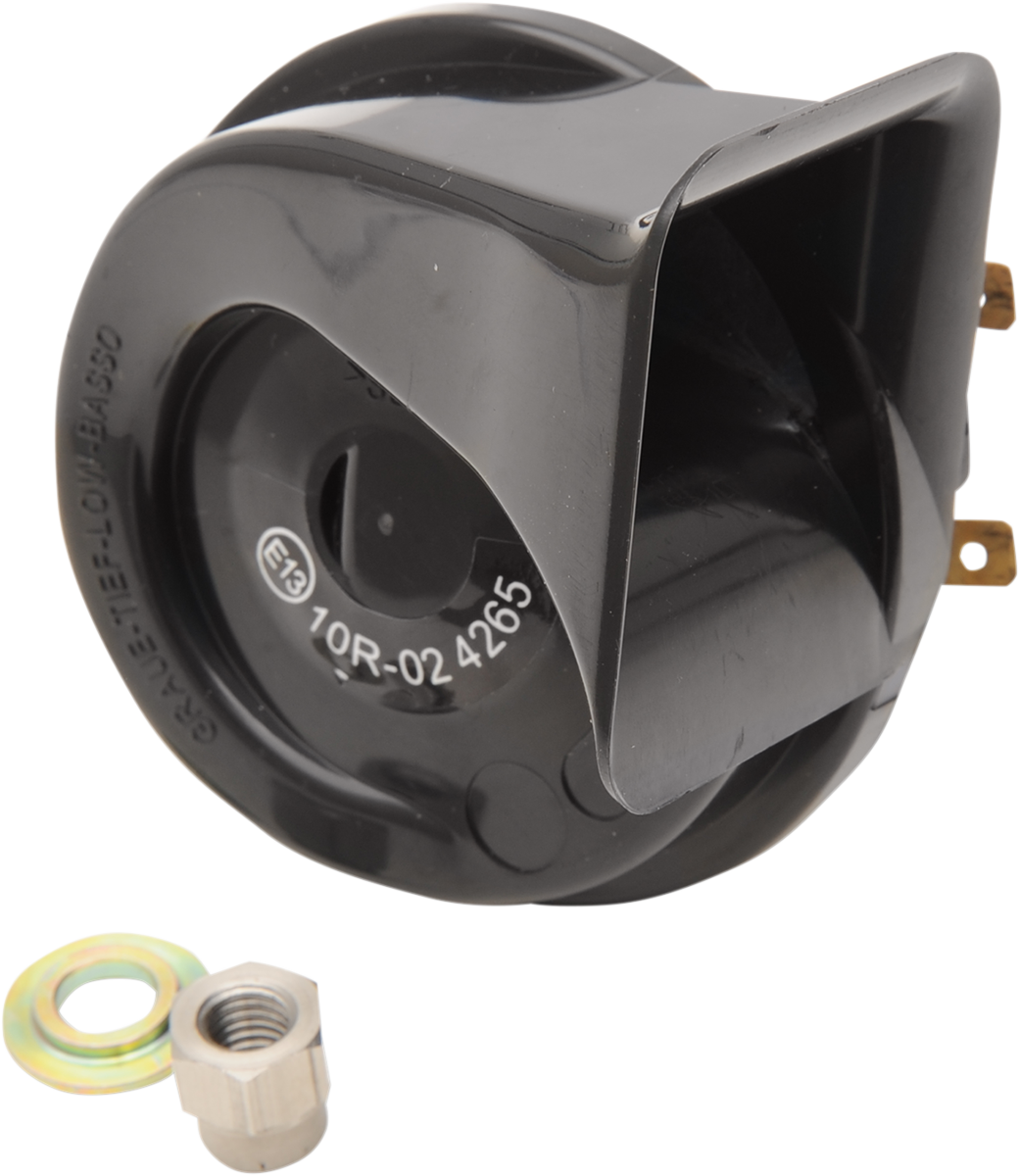 Horn - 12 V - Black - '90-'26 Harley Davidson