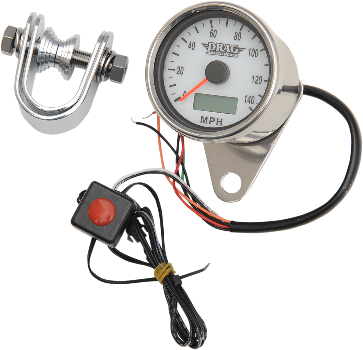 Programmable Mini Electronic Speedometer with Odometer/Tripmeter - 2.4" - Polished