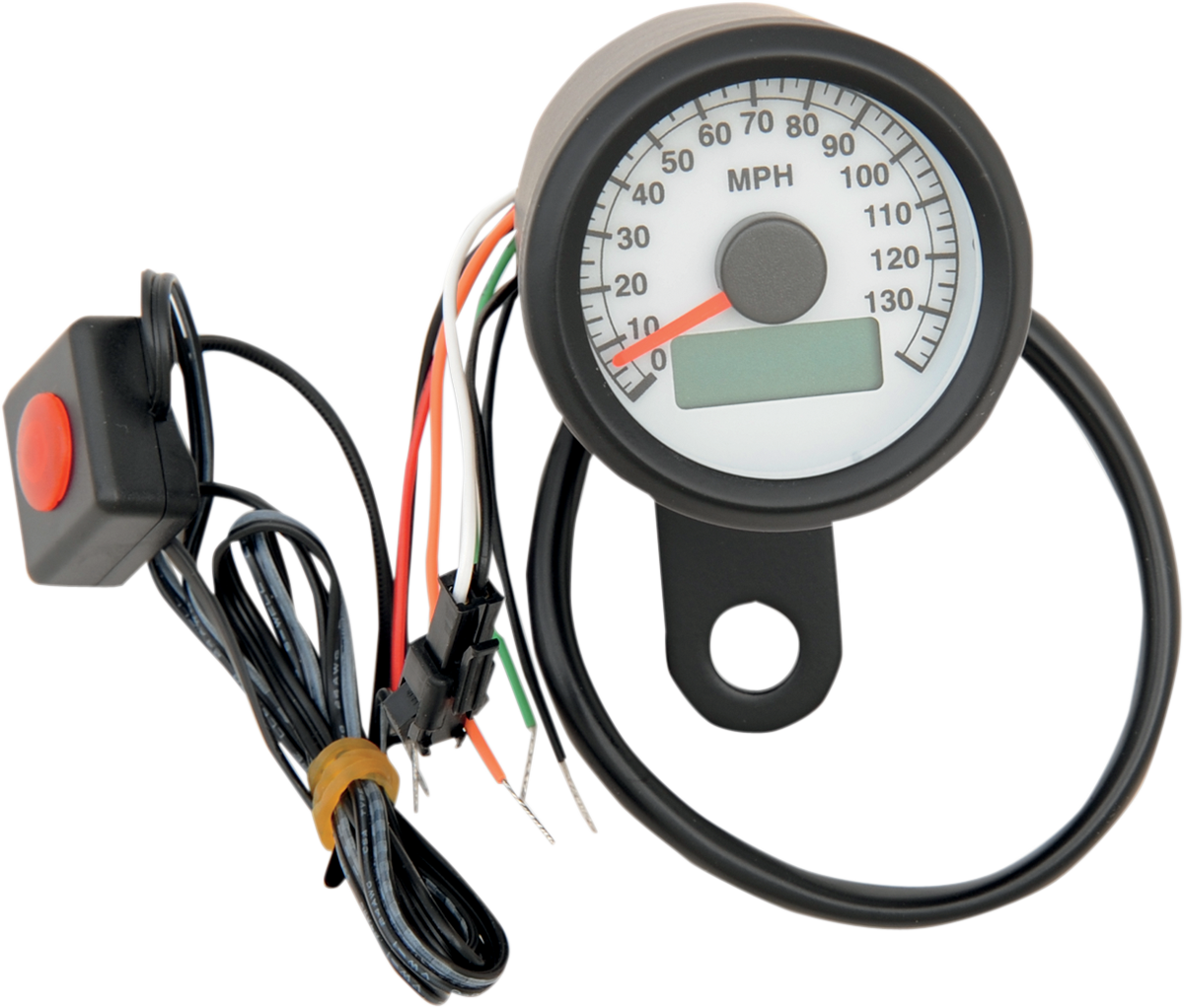 Programmable Mini Electronic Speedometer with Odometer/Tripmeter - 1.87" - Black