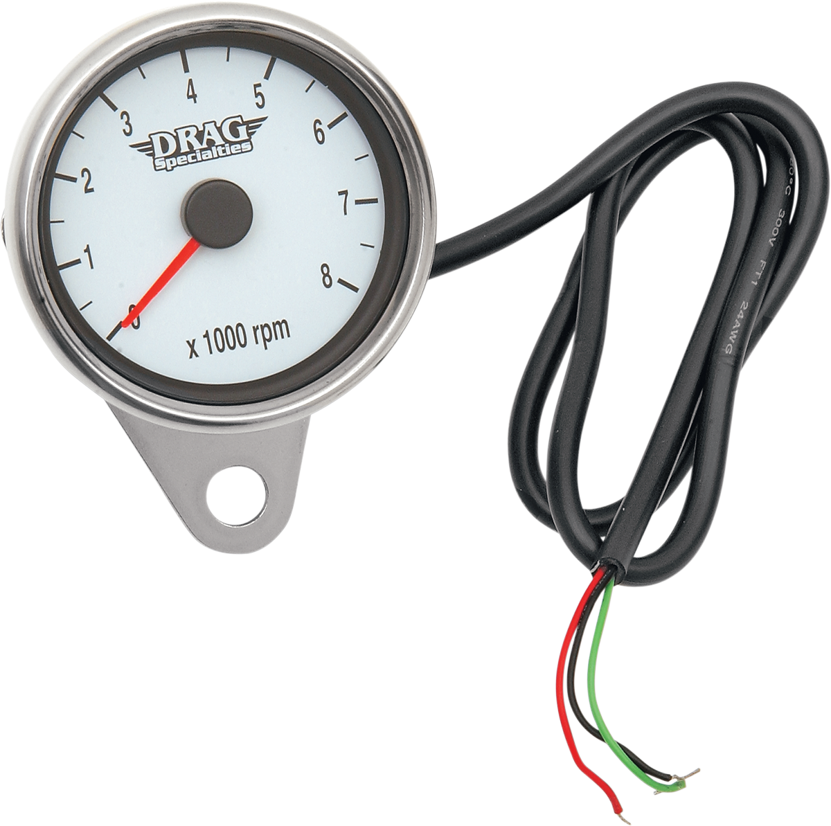 Mini Electronic Tachometer - Polished - Backlit LED White Face - 2.4"