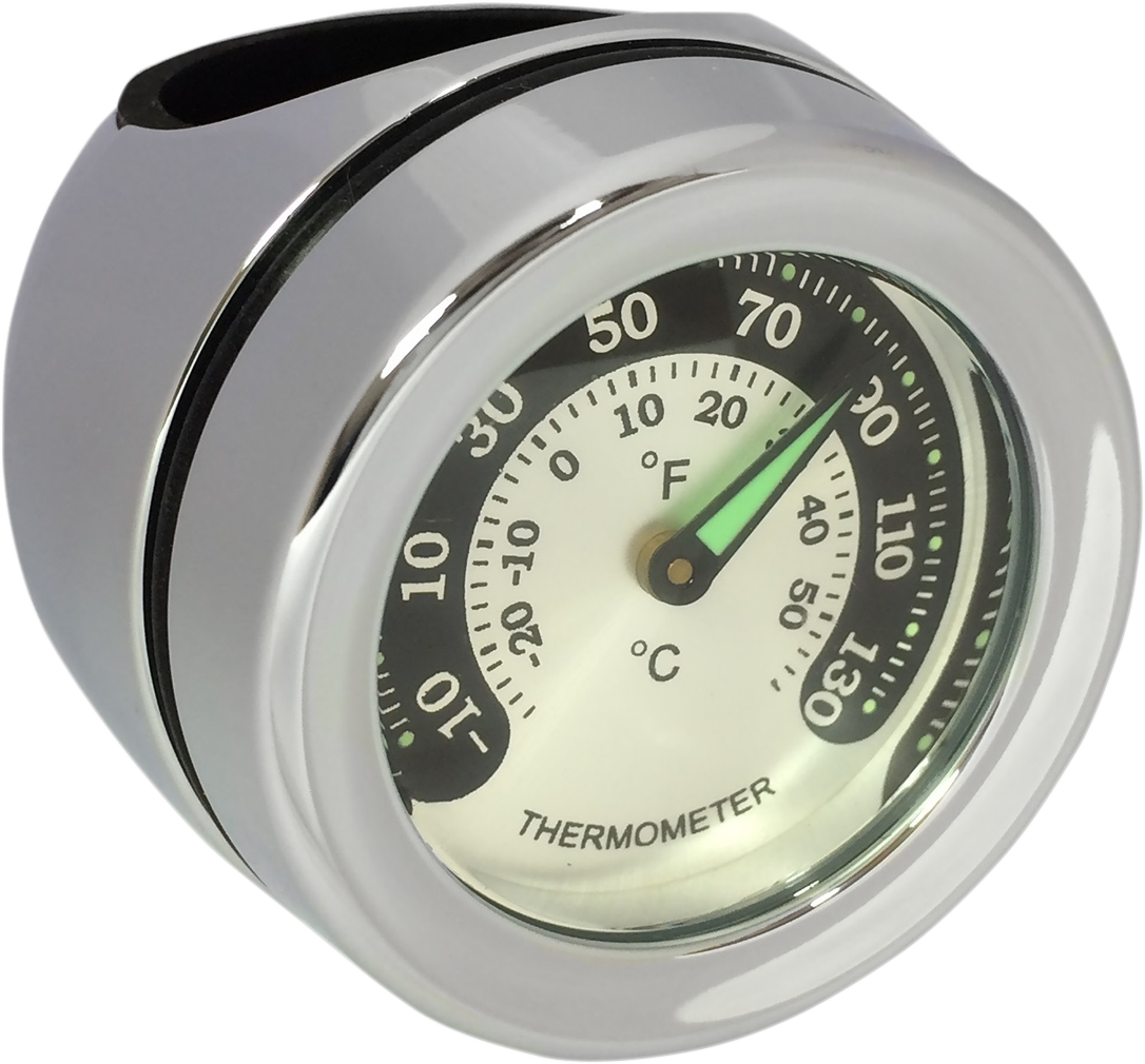 Handlebar Mount Thermometer - Chrome - For 1.25" Bar