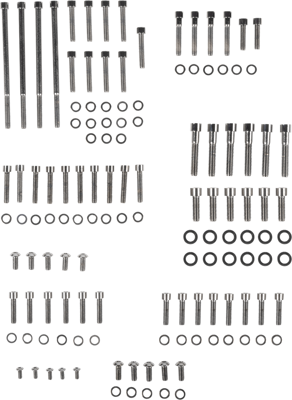Bolt Kit - Complete Motor - Smooth/Socket-Head - Black/Chrome - '07-'16 Touring