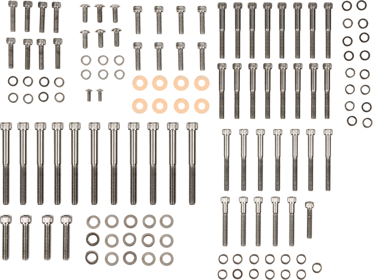 Bolt Kit - Complete Motor - Knurled/Socket-Head - Black/Chrome - '04-'21 Sportster