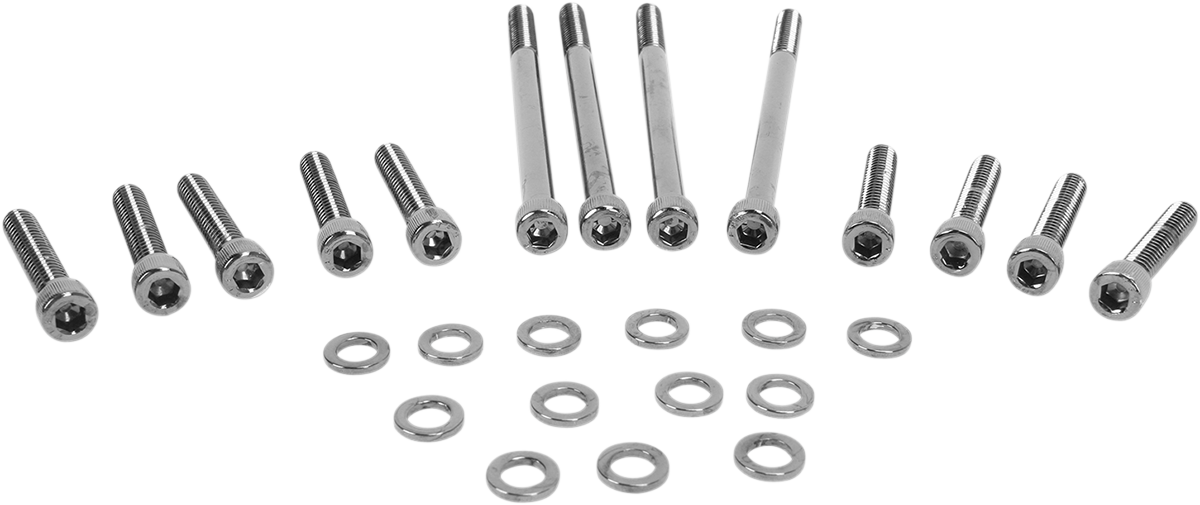 Bolt Kit - Primary Cover - Knurled - Black/Chrome - '07-'17 Softail/Dyna