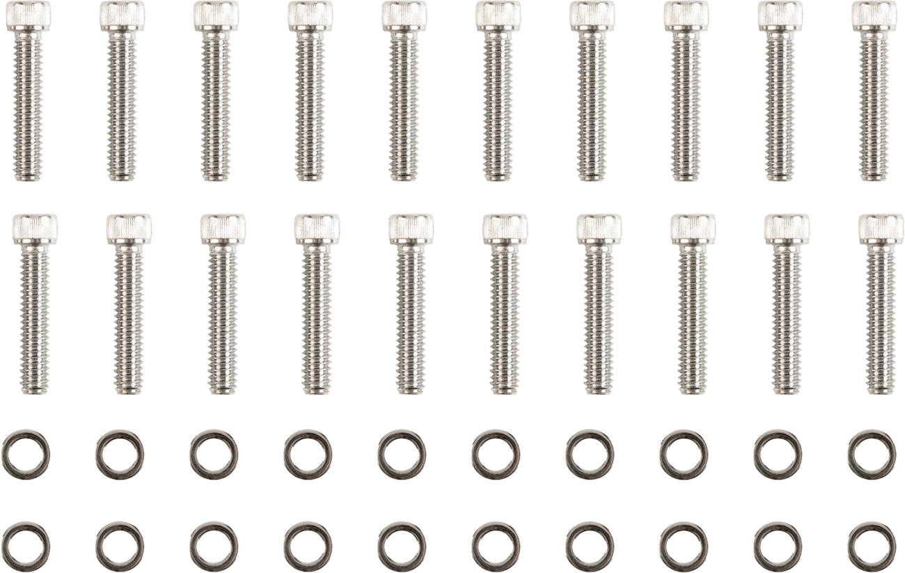 Bolt Kit - Rocker Cover - Knurled/Socket-Head - Chrome - M8