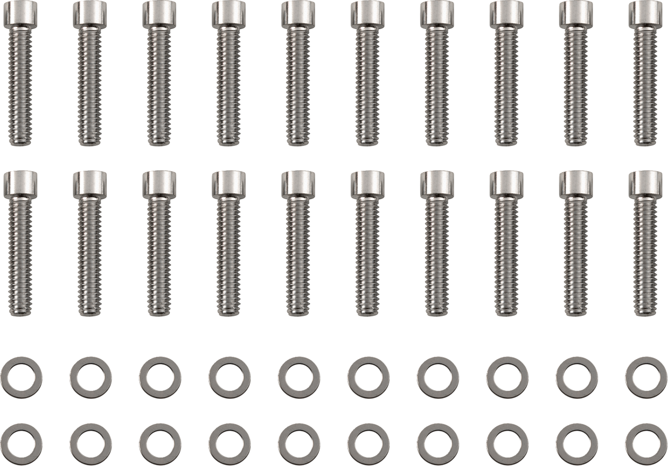 Bolt Kit - Rocker Cover - Smooth/Socket-Head - Chrome - M8