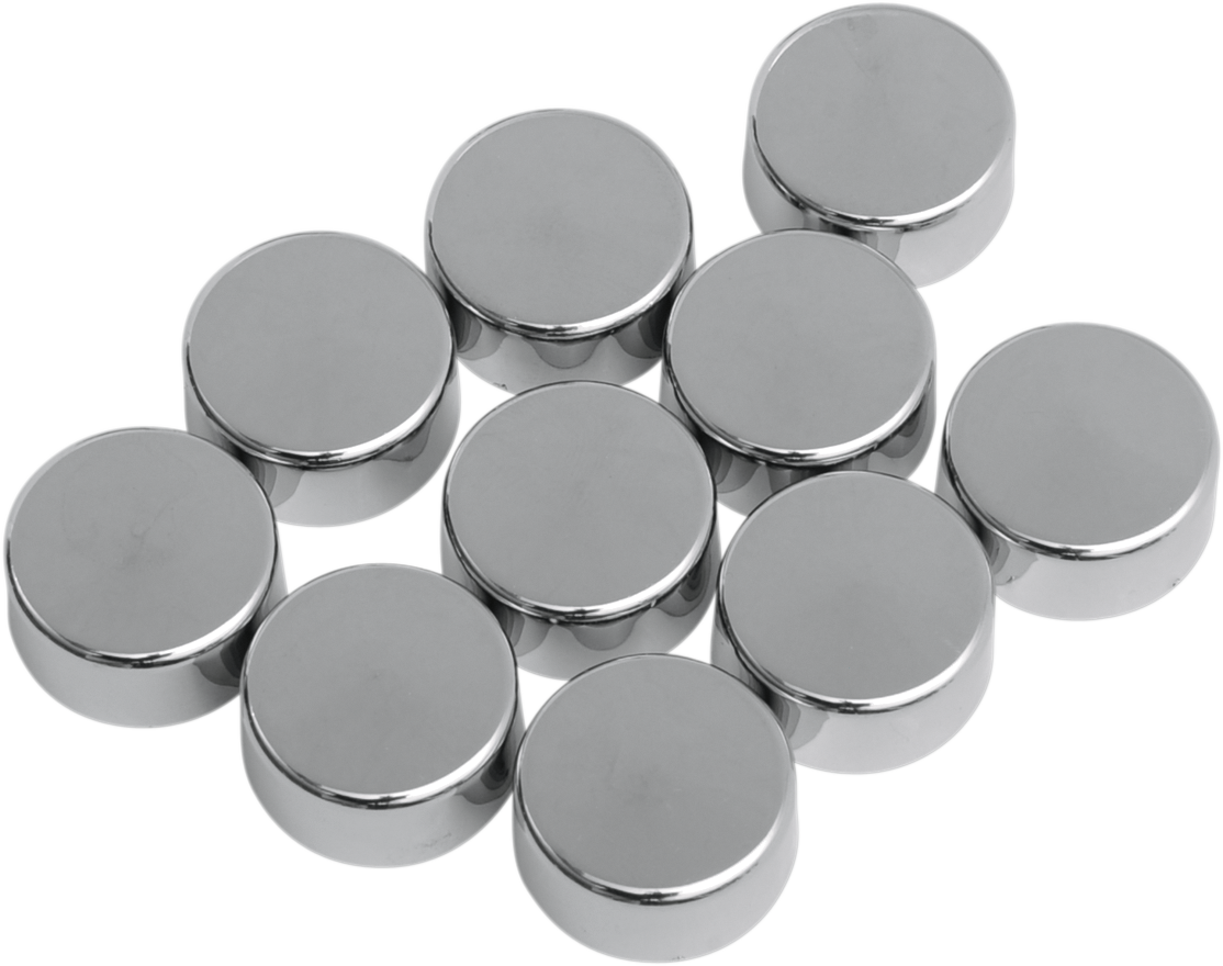 Bolt Covers - Hex - 5/8" - Chrome - 10 Pack