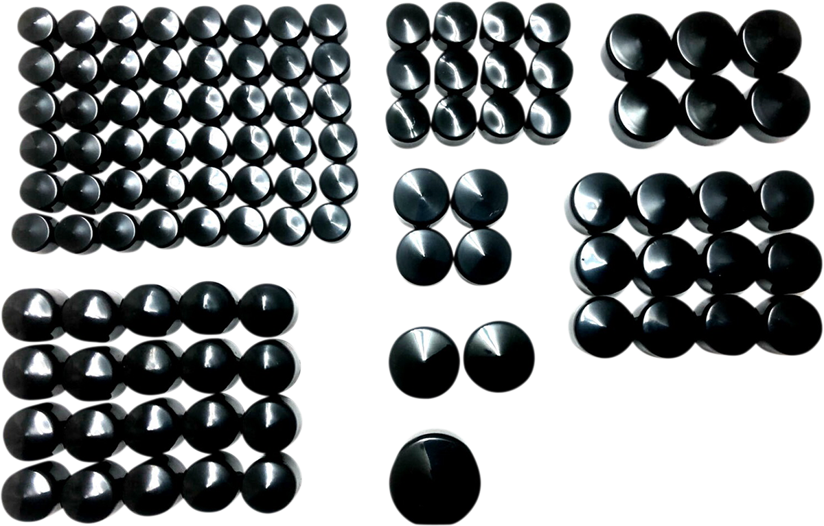 Bolt Cover Kit - Deluxe/Engine - Black - Softail/Touring/Trike