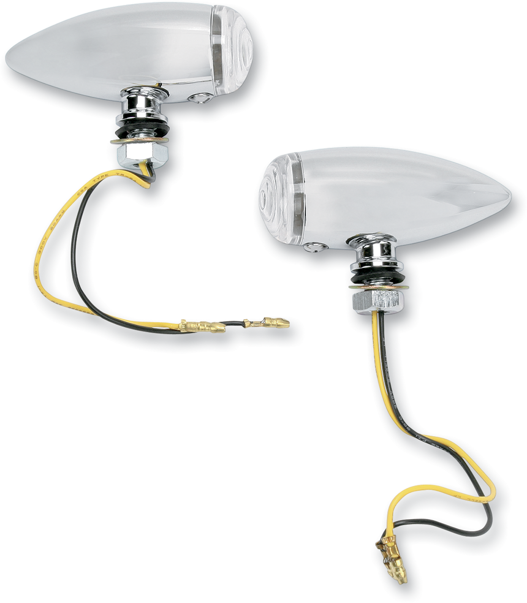 Bullet Marker Lights - LED - Clear Lens - Chrome