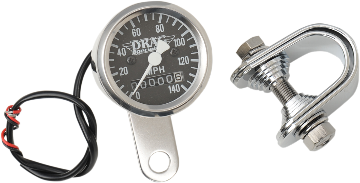 Mini Speedometer - Black - 2:1 Ratio - 1-7/8"