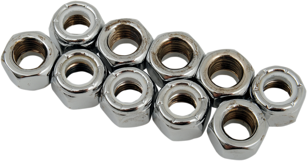 Nuts - Nylon - Chrome - 5/16"-24