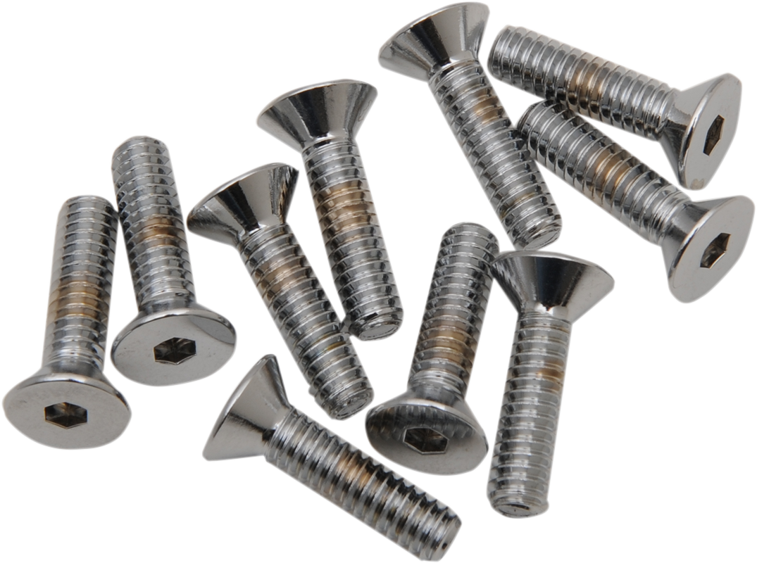 Bolts - Flat-Head - Chrome - 1/4"-20 x 1-1/4"