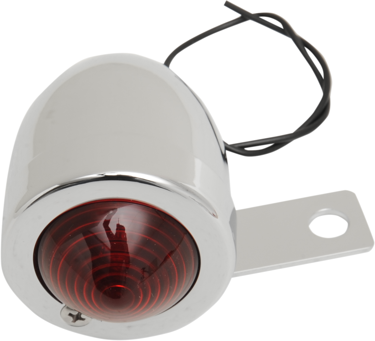 Bullet Light with Mount - Right - Red Lens - Chrome