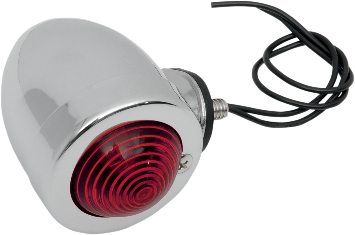 Bullet Light - Bottom-Mount - Red Lens - Chrome