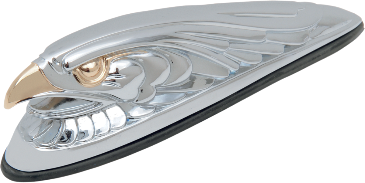 Eagle Head with Lights - Gold Eyes - Small - Chrome