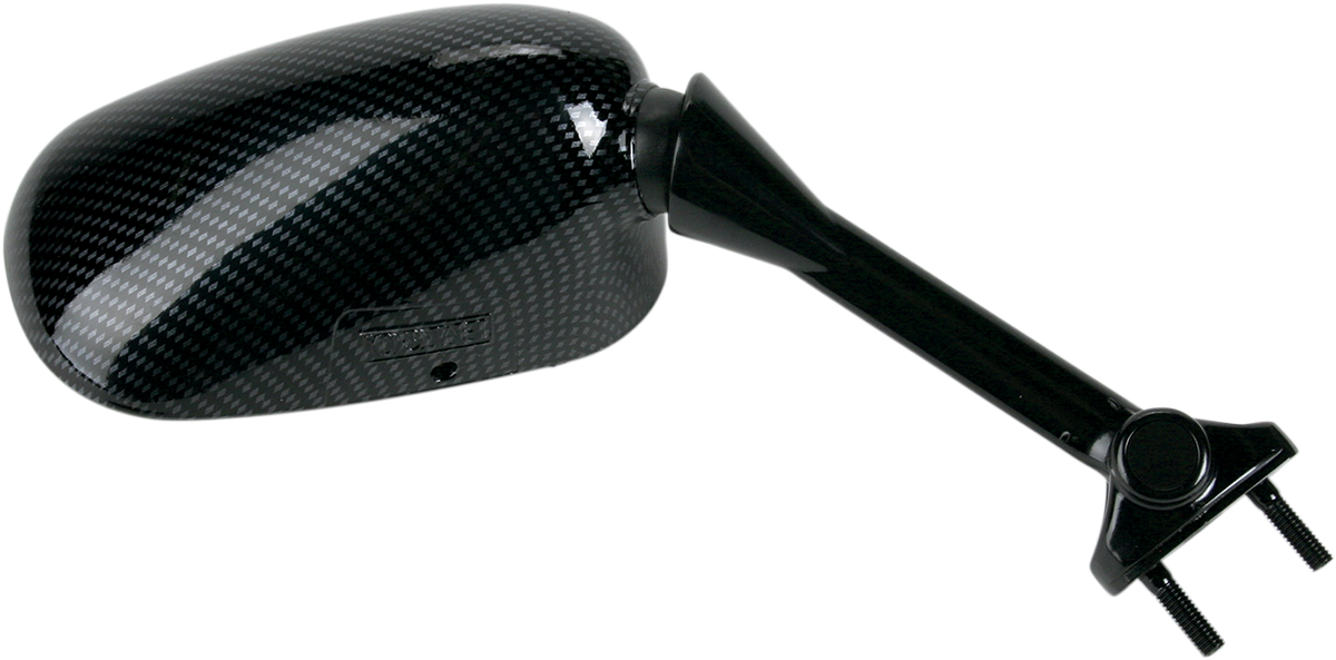 Mirror - Side View - Black/Carbon Fiber - Rectangle - Right - Kawasaki