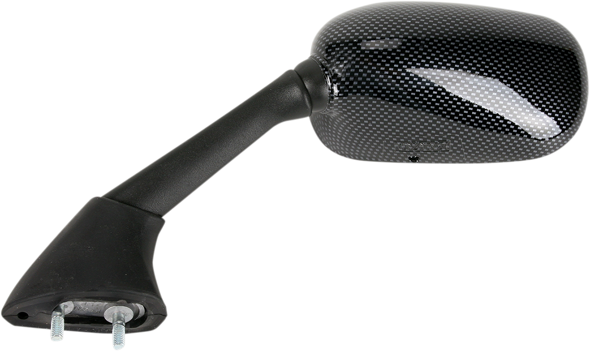 Mirror - Side View - Black/Carbon Fiber - Rectangle - Left - Yamaha