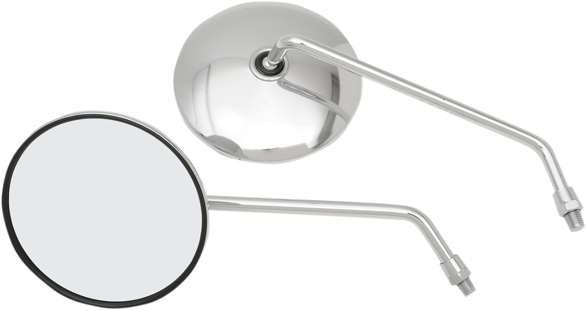 Mirrors - Classic - OE Replacement - Side View - Round - Chrome - Left/Right - Pair