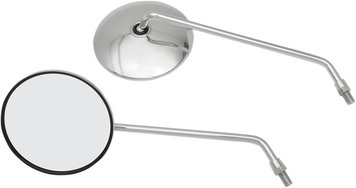 Mirrors - Classic - Universal - Side View - Round - Chrome - Left/Right - Pair