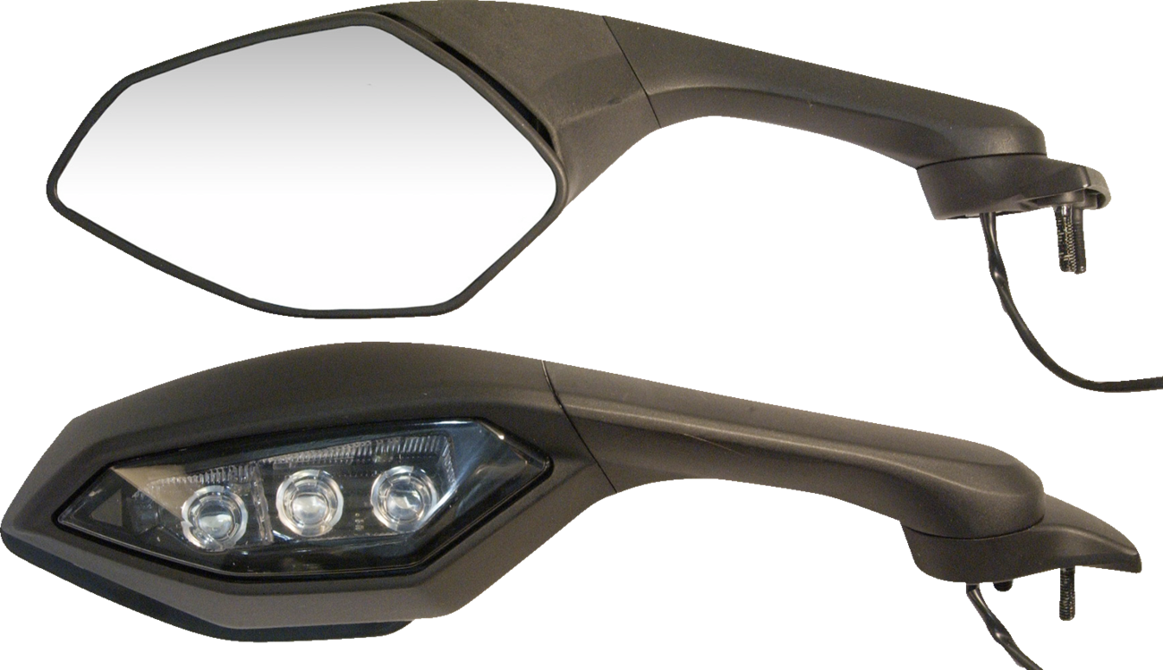 Mirror - OEM - Replacement - Side View - Cat Eye - Black - Right - Each
