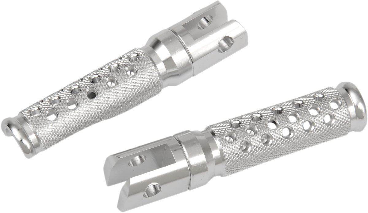 Slash-Cut Foot Pegs - Driver - Silver - Honda