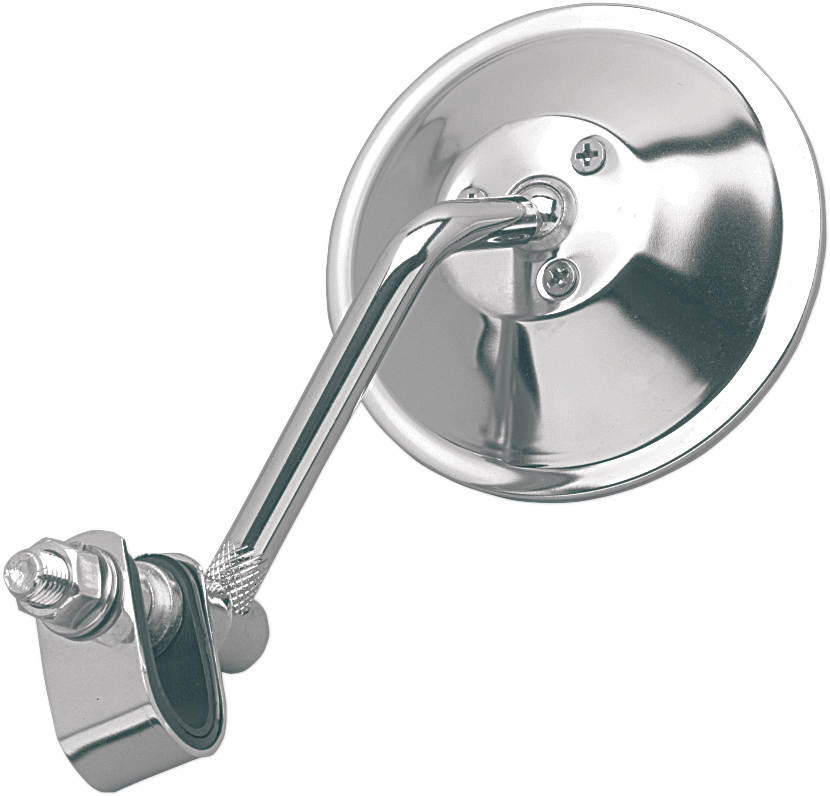 Mirror - Side View - Round - 4" Stem - Chrome - Each - Universal