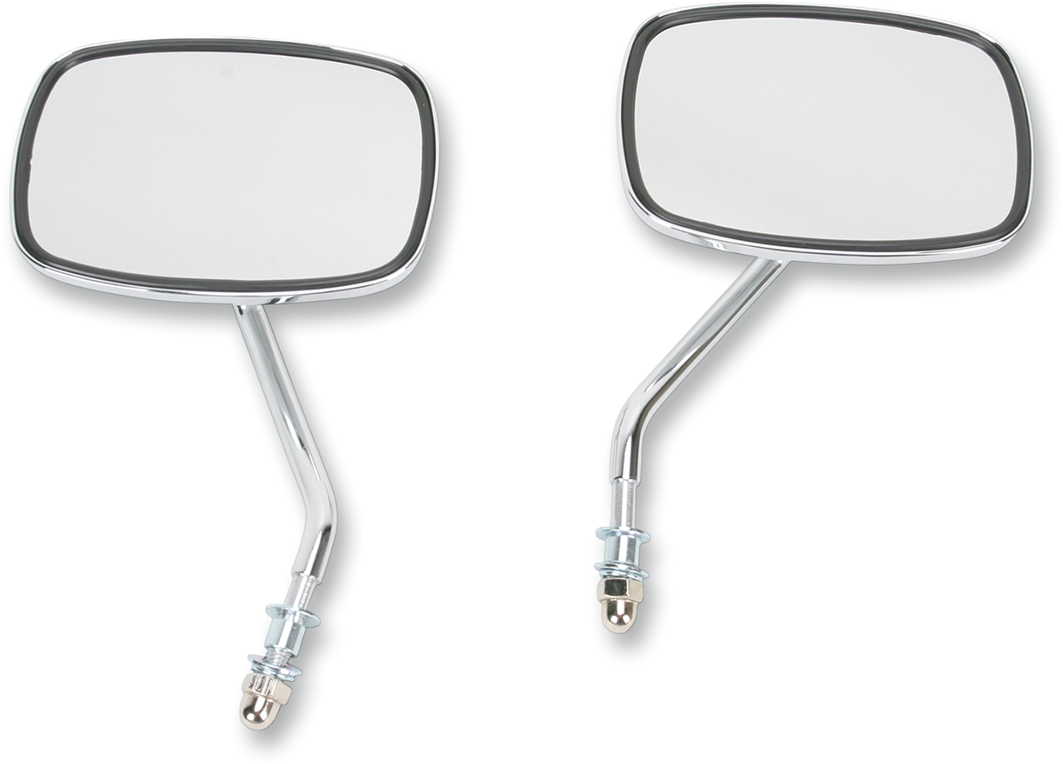 Mirrors - Side View - Plain Face/Rectangle - Short Stem - Left/Right - Screw-In - Pair