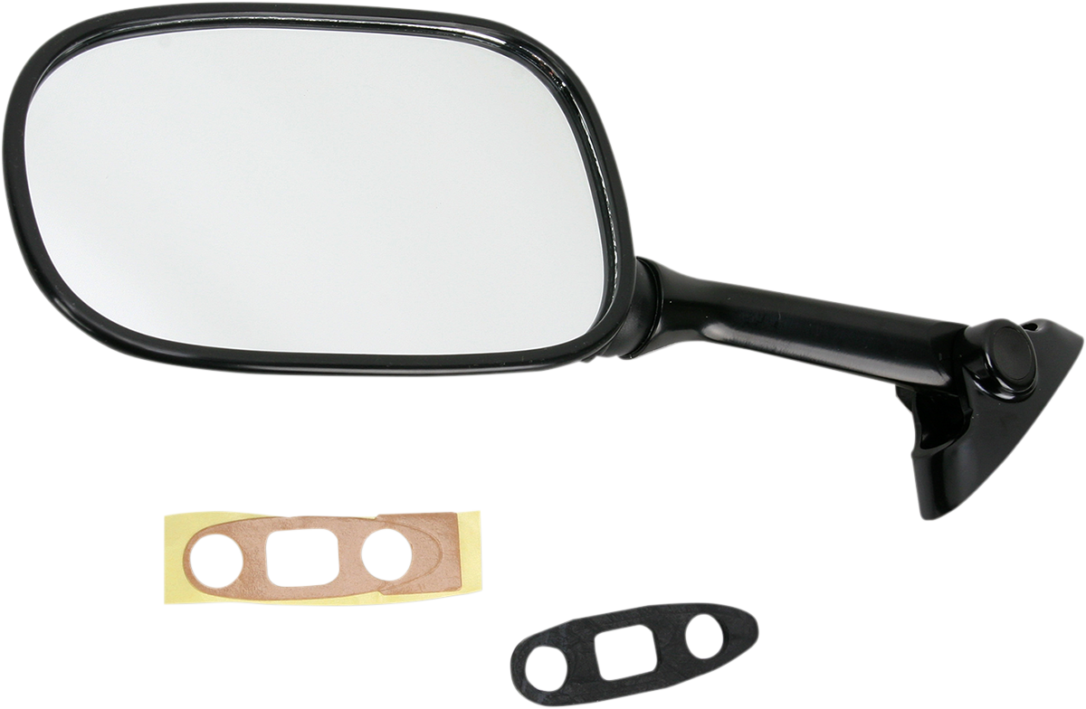 Mirror - Side View - Oval - Black - Left