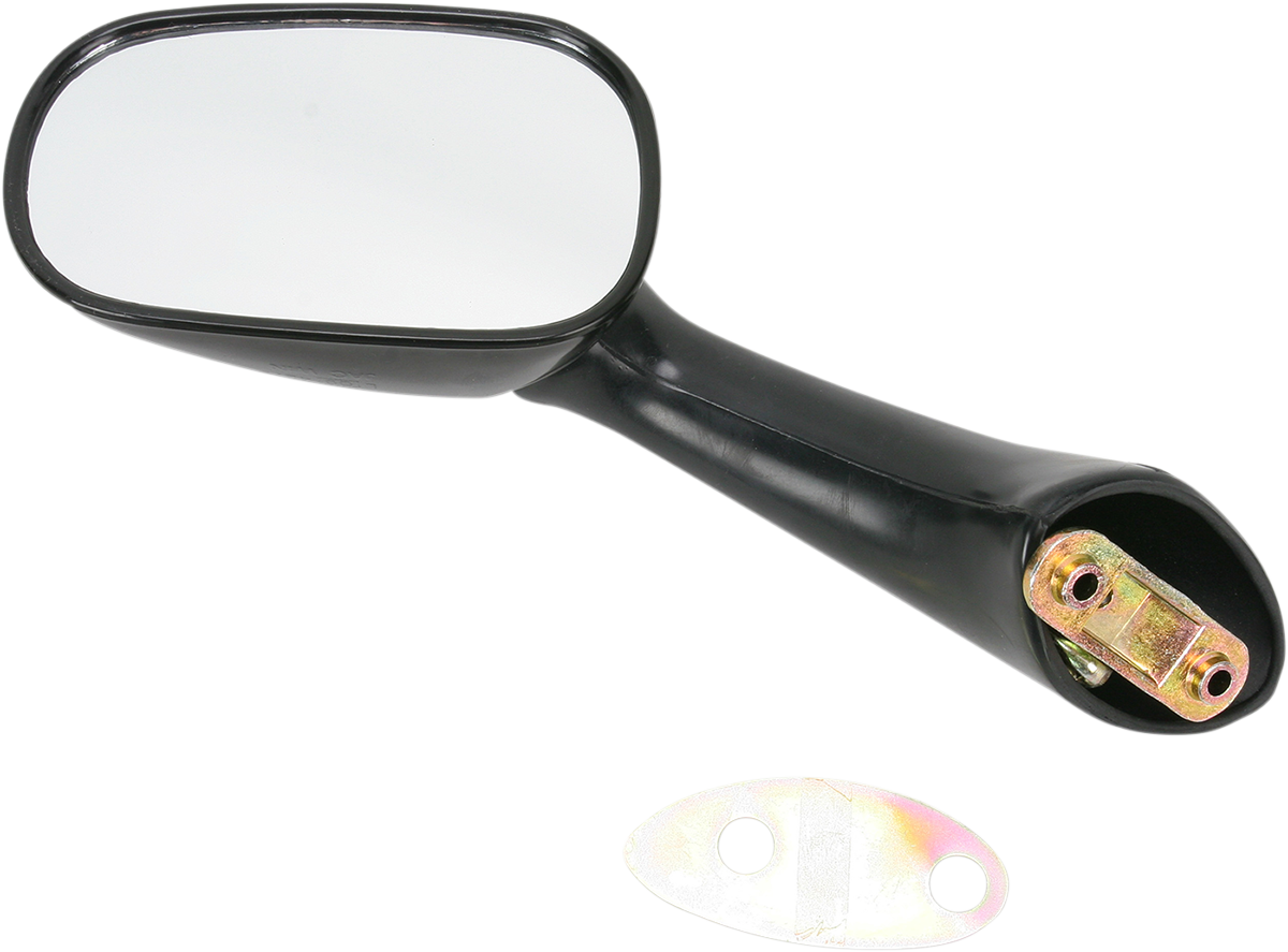 Mirror - Side View - Oval - Black - Left