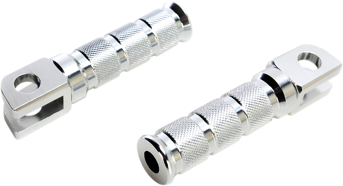 Front Foot Pegs - Silver - Suzuki