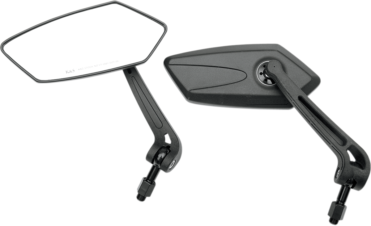 Mirrors - GT - Side View - Rectangle - Black - Pair